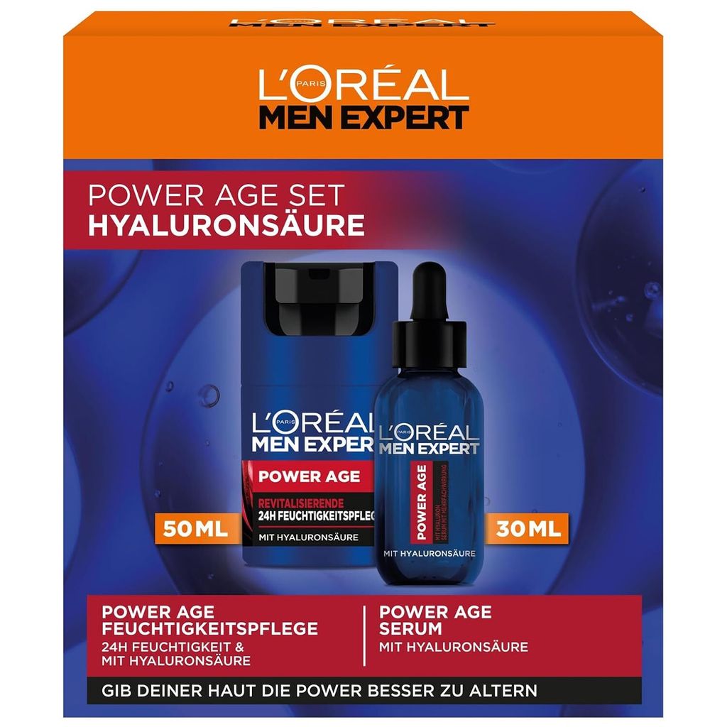 L'Oréal Men Expert Power Age Pflegeset Anti Falten Creme Serum 50 ml 30 ml