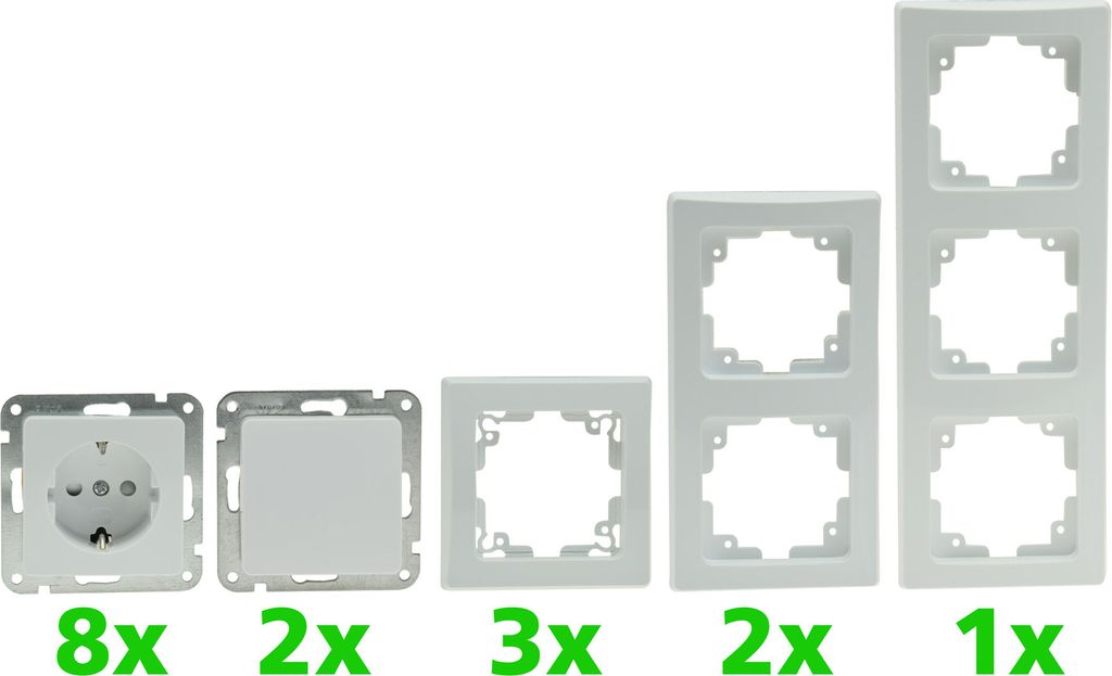 ChiliTec DELPHI starter kit, 16 pezzi PRO, bianco 8x presa Immagine del prodotto 