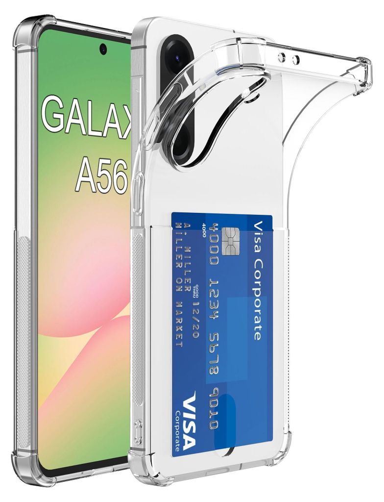 Geeignet für Samsung Galaxy A56 Telefon Fall mit Kartenhalter Transparentes Silikon TPU mit Bumper - Transparentes Silikon TPU Back Cover Case mit...