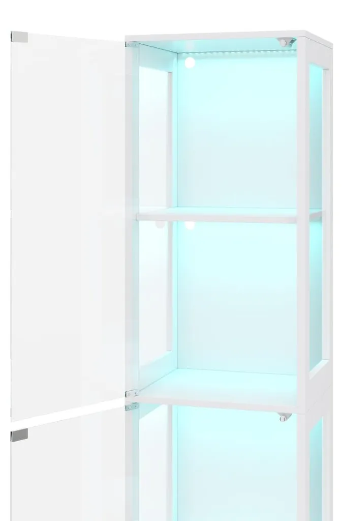 Meuble vitrine de collection avec éclairage LED connecté et 4 étagères - 11
