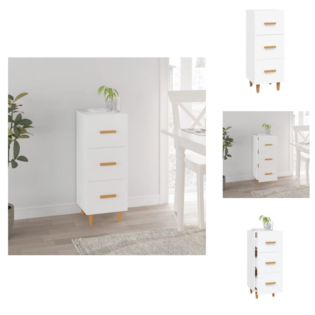 vidaXL Sideboard Weiß 34,5x34x90 cm Holzwerkstoff - Sideboards