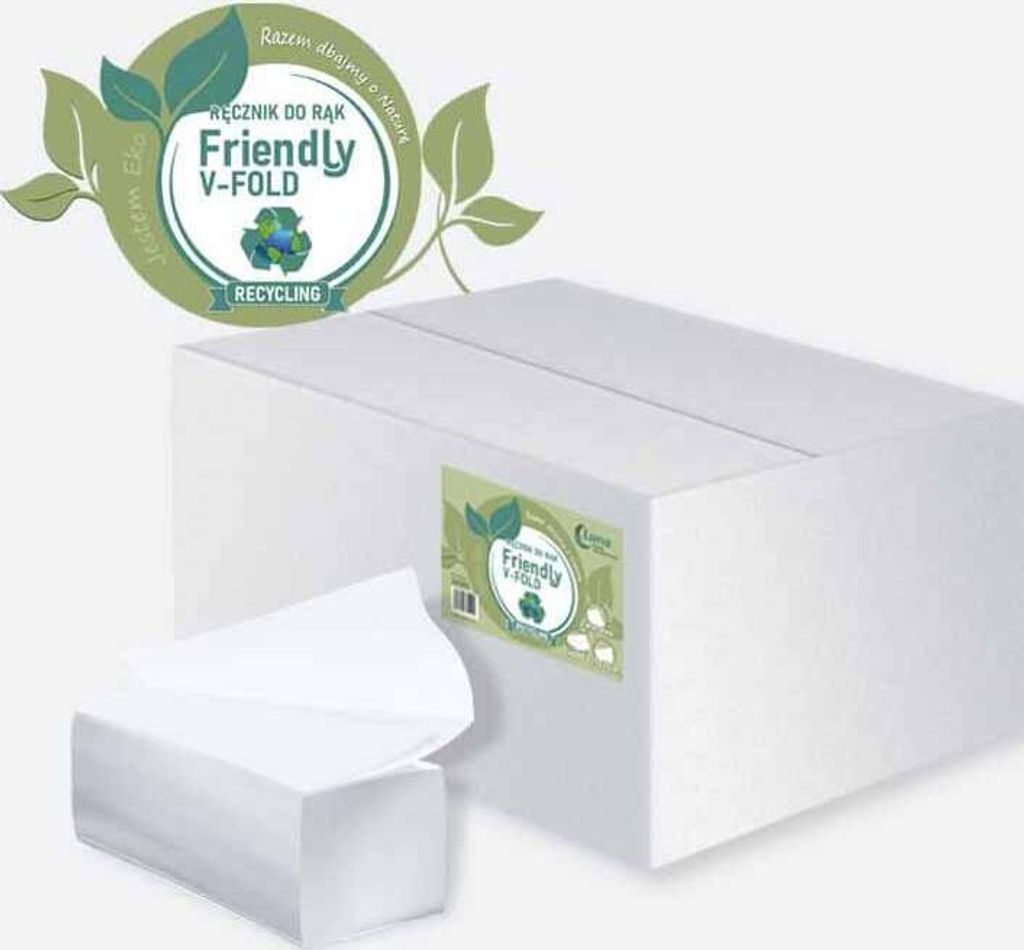 V-FOLD gefaltetes Handtuch a'4000 Luna Friendly 23x21 Feeder Altpapier gebleicht 2in - Karton mit 20 Stück