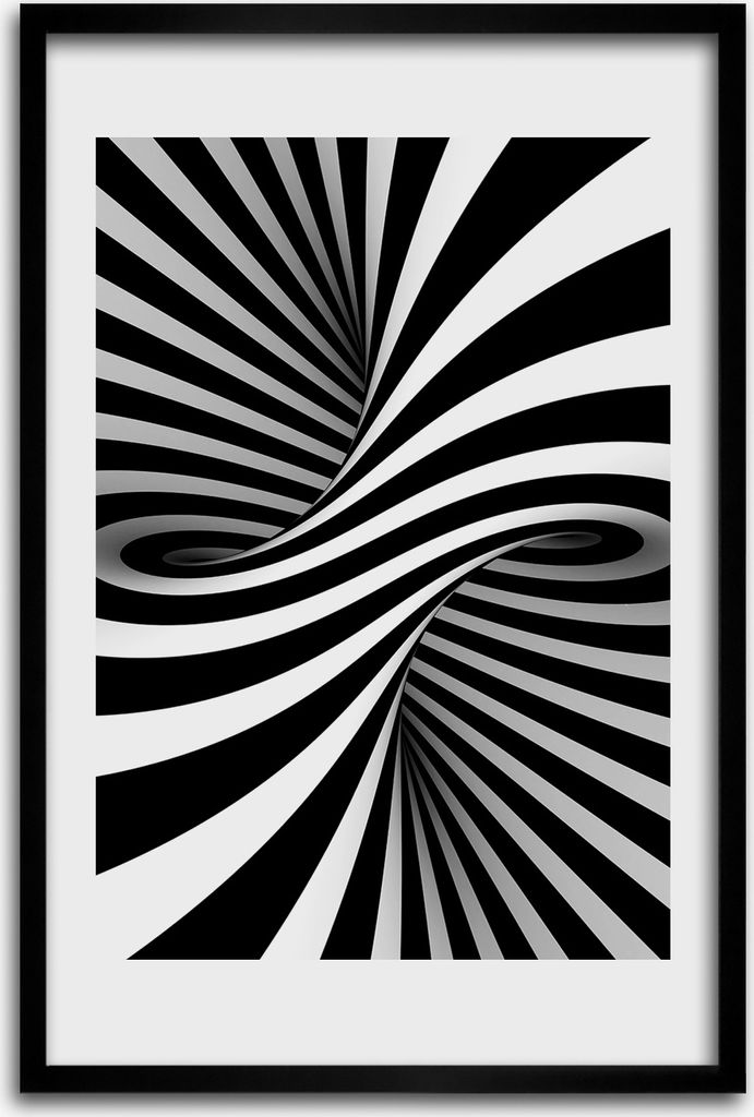 Bild - Bilderrahmen - 40 cm x 60 cm - MDF - Rahmen - Wandkunst - Swirl Abstraktion