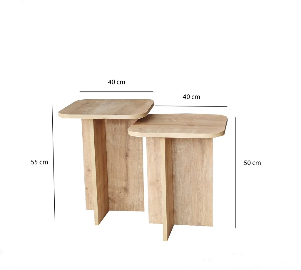 Table d'appoint robuste et anti-rayure en chêne saphir pour petit salon - 11
