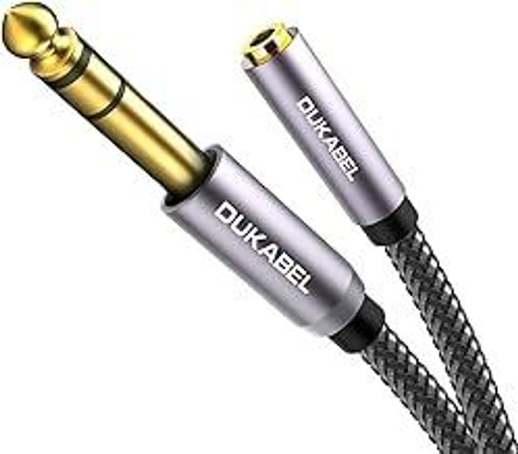 DuKabel 3.5 mm zu 6.35 mm Klinkenstecker Adapter 1/8 TRS auf 1/4 TRS Klinkenkabel 6,35mm Stecker auf 3,5mm Buchse Stereo Audio Aux Adapter für Kop...