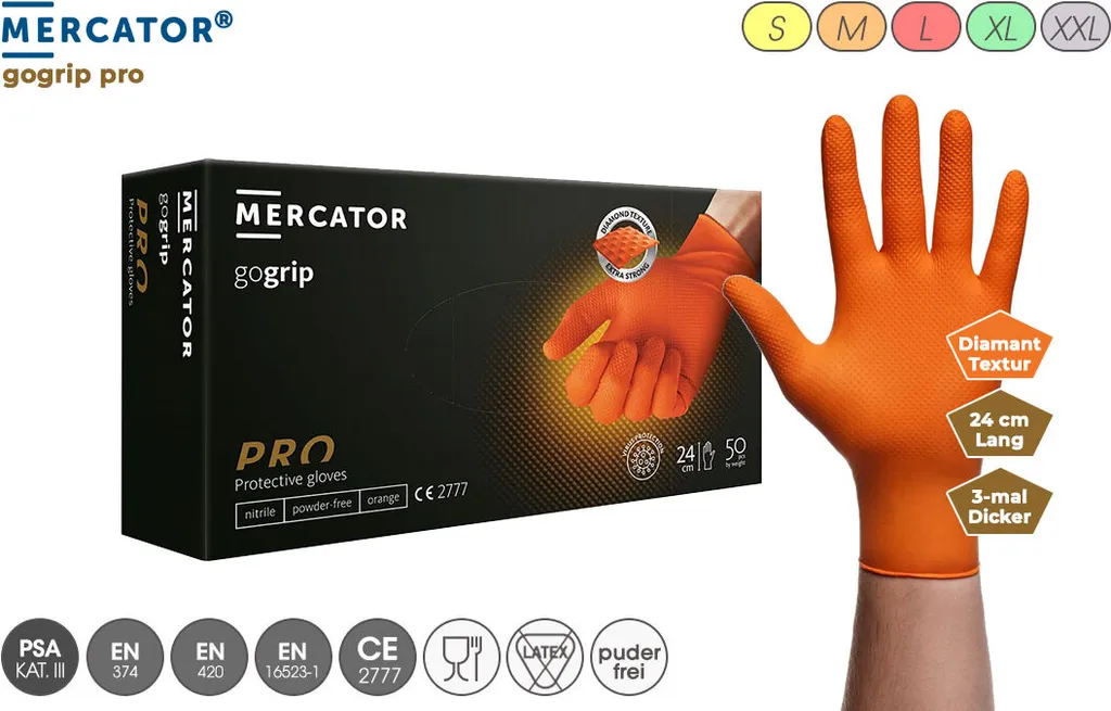 MERCATOR GOGRIP GREEN guanti in nitrile forte L verde 50 pz