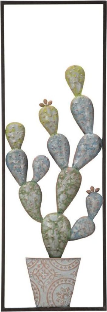 Mauro Ferretti Wanddeko Kaktus-Rahmen 31x2,5x90 cm grün hellblau