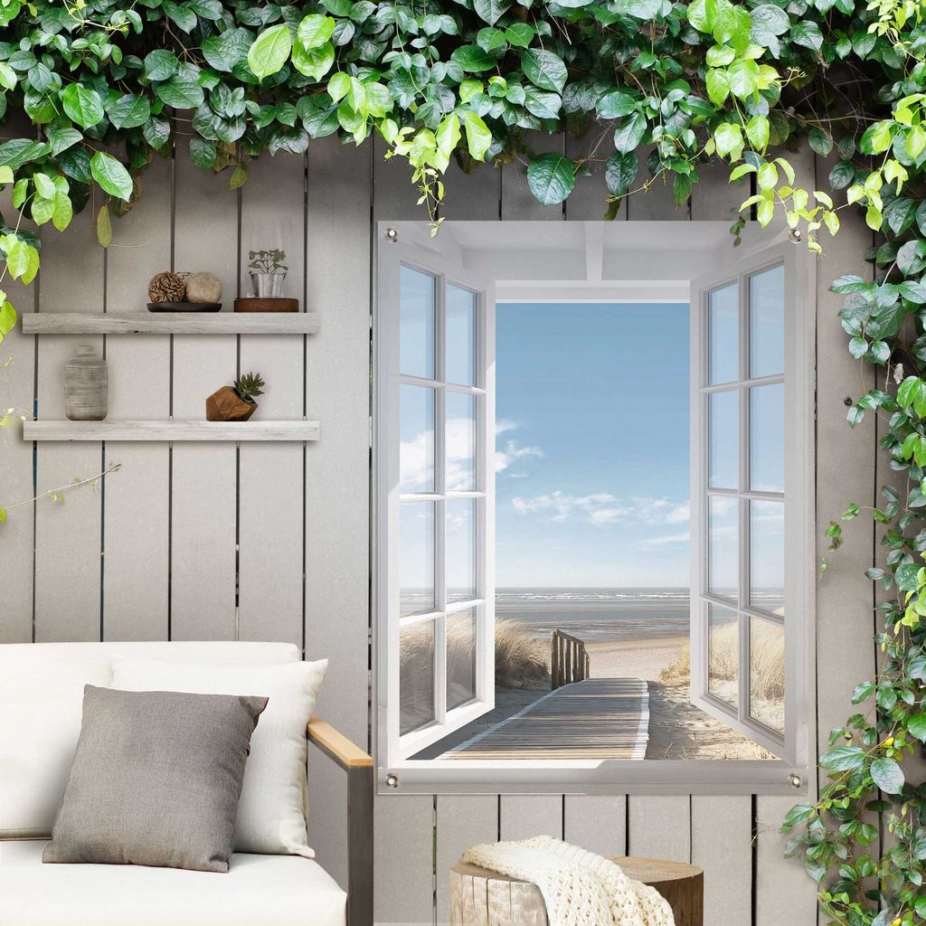 Gartendeko Gartenposter Fenster Nordsee zur