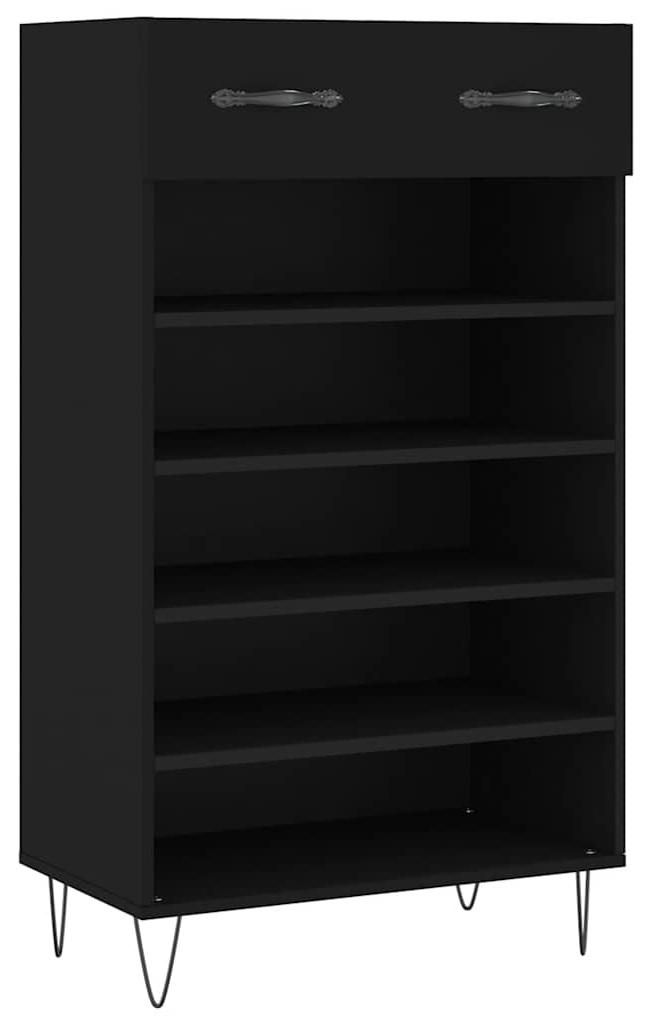 vidaXL Schuhschrank Schwarz 60x35x105 cm Holzwerkstoff Produktbild 