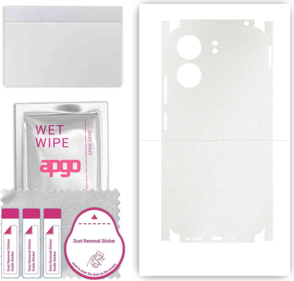 apgo Rückseite + Seiten Schutzfolie, Skin, kompatibel mit Xiaomi Redmi 13C, Hinten Displayschutzfolie aus Vinylfolie, kratzfest, einfache Montage ...