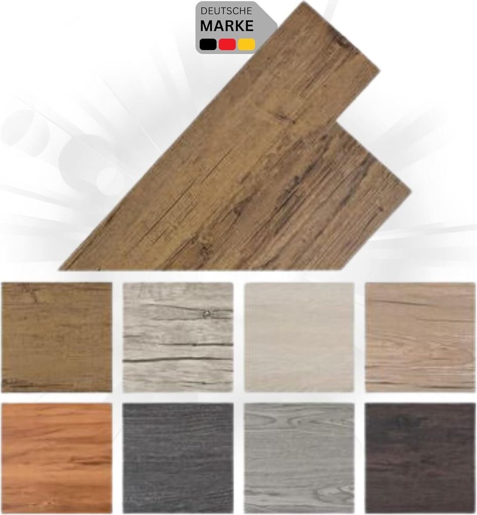 DELUKE Laminat Dielen PVC selbstklebend wasserfest | 2mm Stärke, Rutschfest | Vinyl Bodenbelag Laminatboden Nachbildung-Dielen Fußbodenlaminat ...