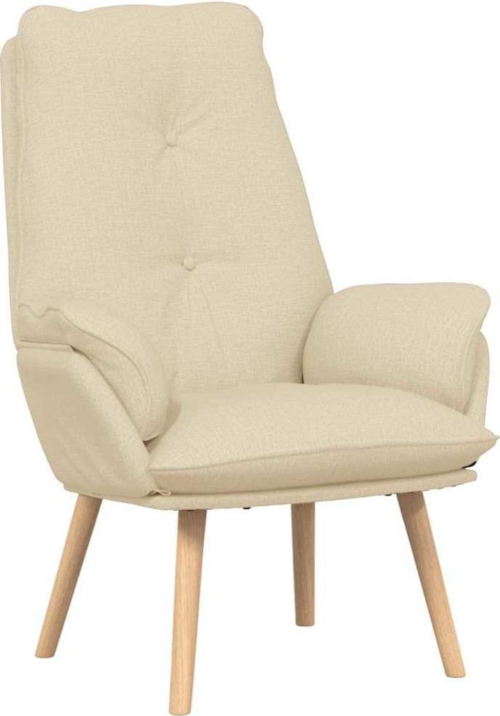 vidaXL Sessel Creme 69 x 74 x 93 cm Stoff und Sperrholz