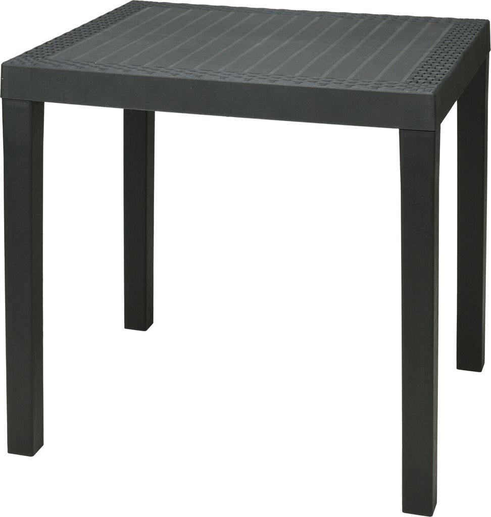 Gartentisch Bistrotisch Esstisch Rattan-Optik Balkontisch 78x65x72cm Anthrazit 0511