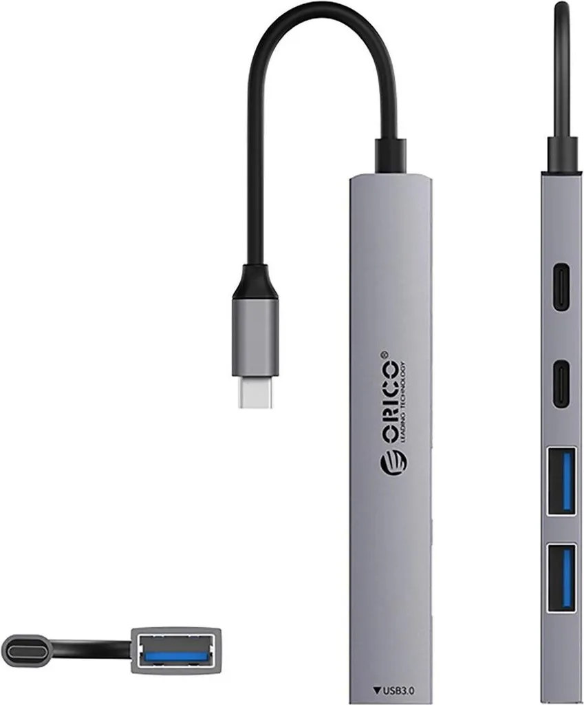 Docking Station Orico YSB4-U2: Hub 5 Porte USB-A e USB-C Grigio - 2