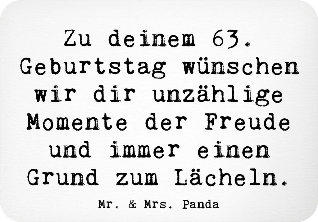 Mr. & Mrs. Panda Magnet Spruch 63. Geburtstag Freude - Weiß - Geschenk, Geburtstagsfeier, Kühlschrankmagnet, zettelhalter, Geburtstagsgeschenk, e...