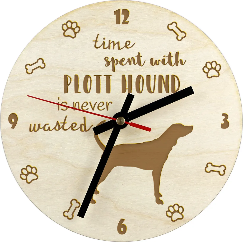 Orologio da Parete Plott Hound Art-Dog | Legno Inciso Personalizzabile