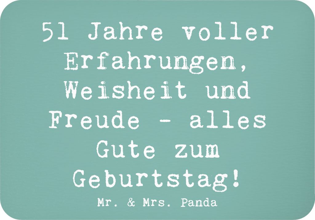 Mr. & Mrs. Panda magnet Spruch 51. Geburtstag - Meeresbrise - Geschenk, Glückwünsche, Jubiläum, Geschenkideen, Alter, haftmagnet, 51 Jahre, wand...