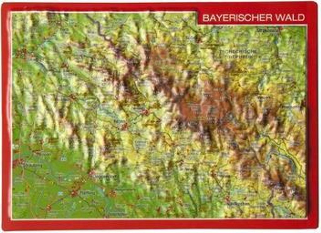 Reliefpostkarte Bayerischer Wald