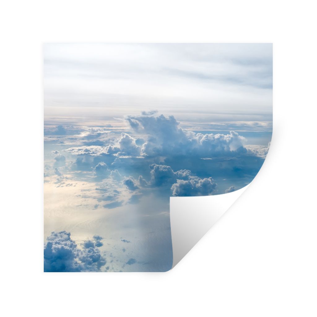 MuchoWow Wandtattoo Wandsticker Wandaufkleber Luftaufnahme von blauem Himmel mit Wolken 100x100 cm Selbstklebend und Repositionierbar - Wierderve...