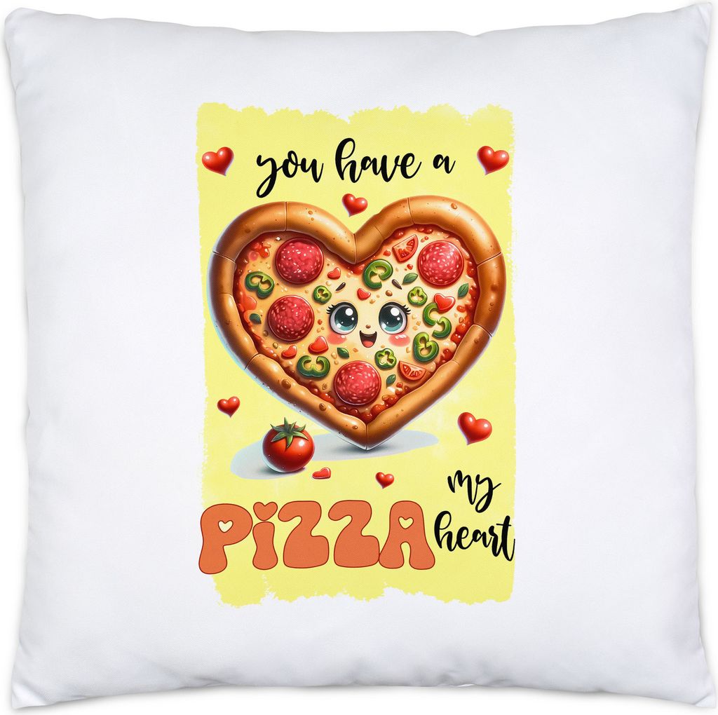 You Have a Pizza My Heart Kissen inkl. Füllung Pizza Liebe Herz Valentinstag Geschenk