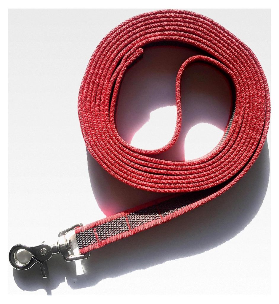 Gummierte Schleppleine 3 Meter in Rot mit Handschlaufe