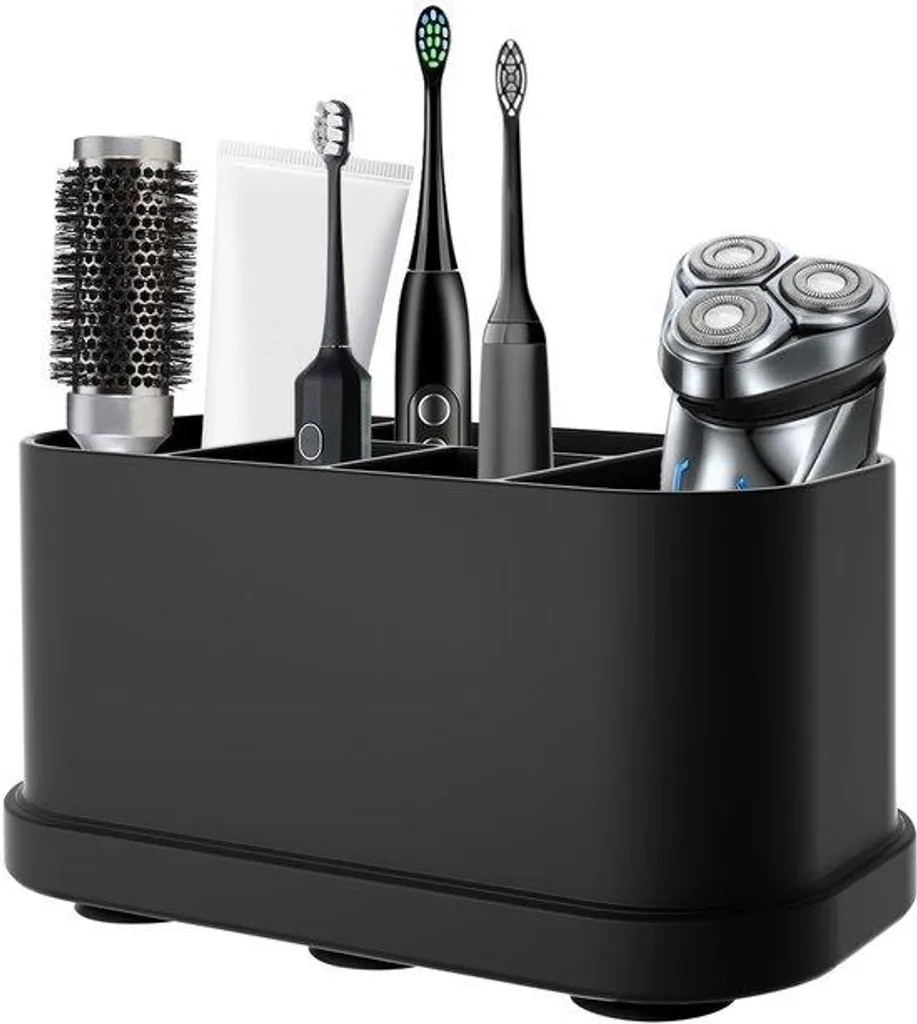 Support brosse à dents ventouse sans perçage 5 places silicone noir étanche