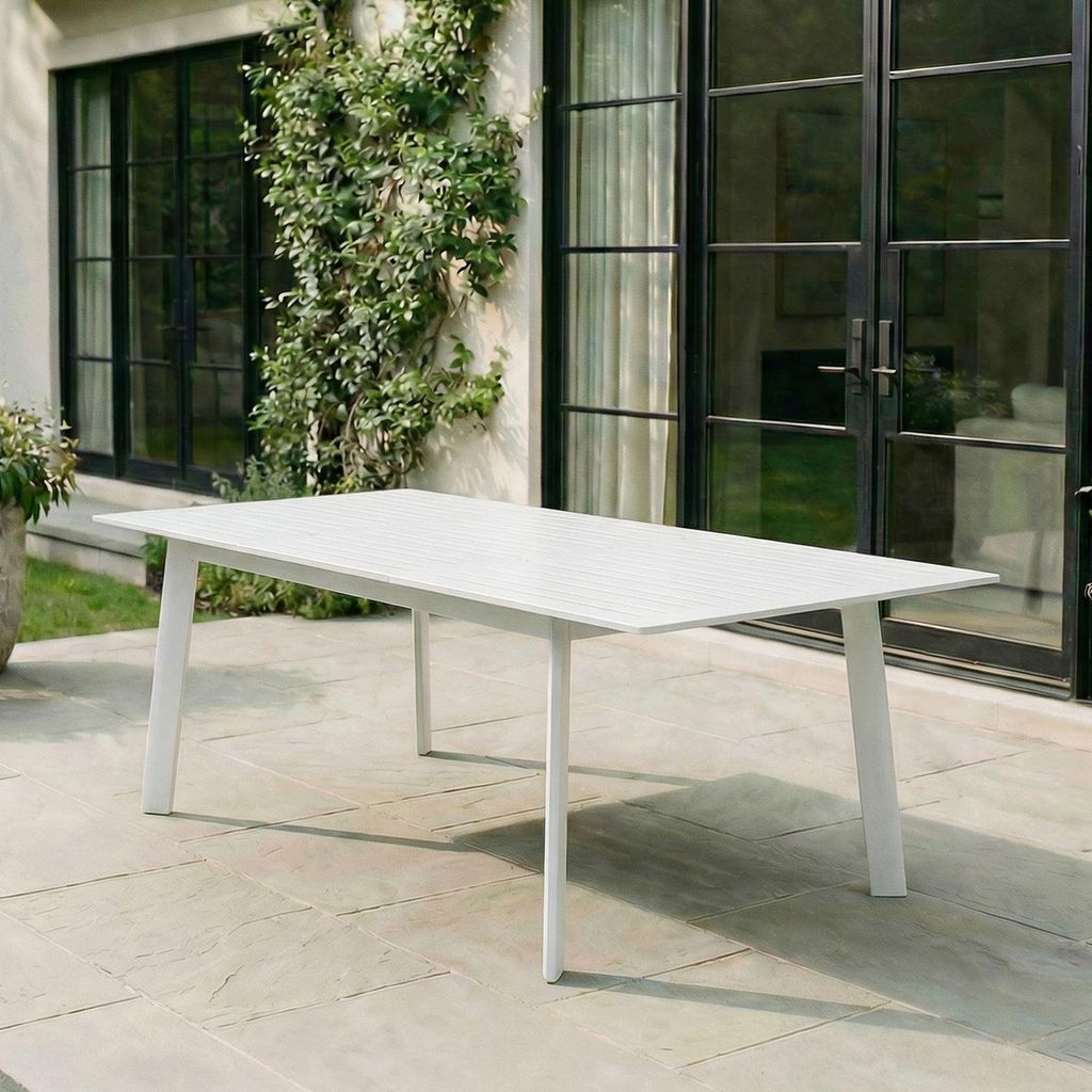Gartentisch VERANO ausziehbar mit Butterflysystem, 180 - 260 x 75 x 103 cm, weiß, Aluminium - wetterfest, stabil - Terassentisch, Balkontisch