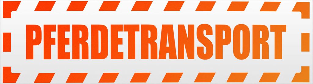 Kiwistar Pferdetransport gestreift Magnetschild Schild magnetisch - 20cm Neonorange - Magnetfolie für Auto PKW Kfz