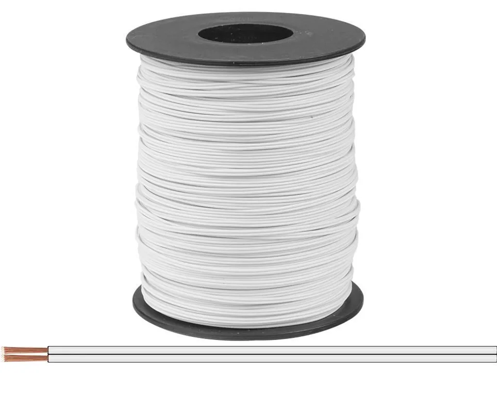 Câblage LED et signalisation : Toron jumelé blanc 0,08 mm² de 100 m