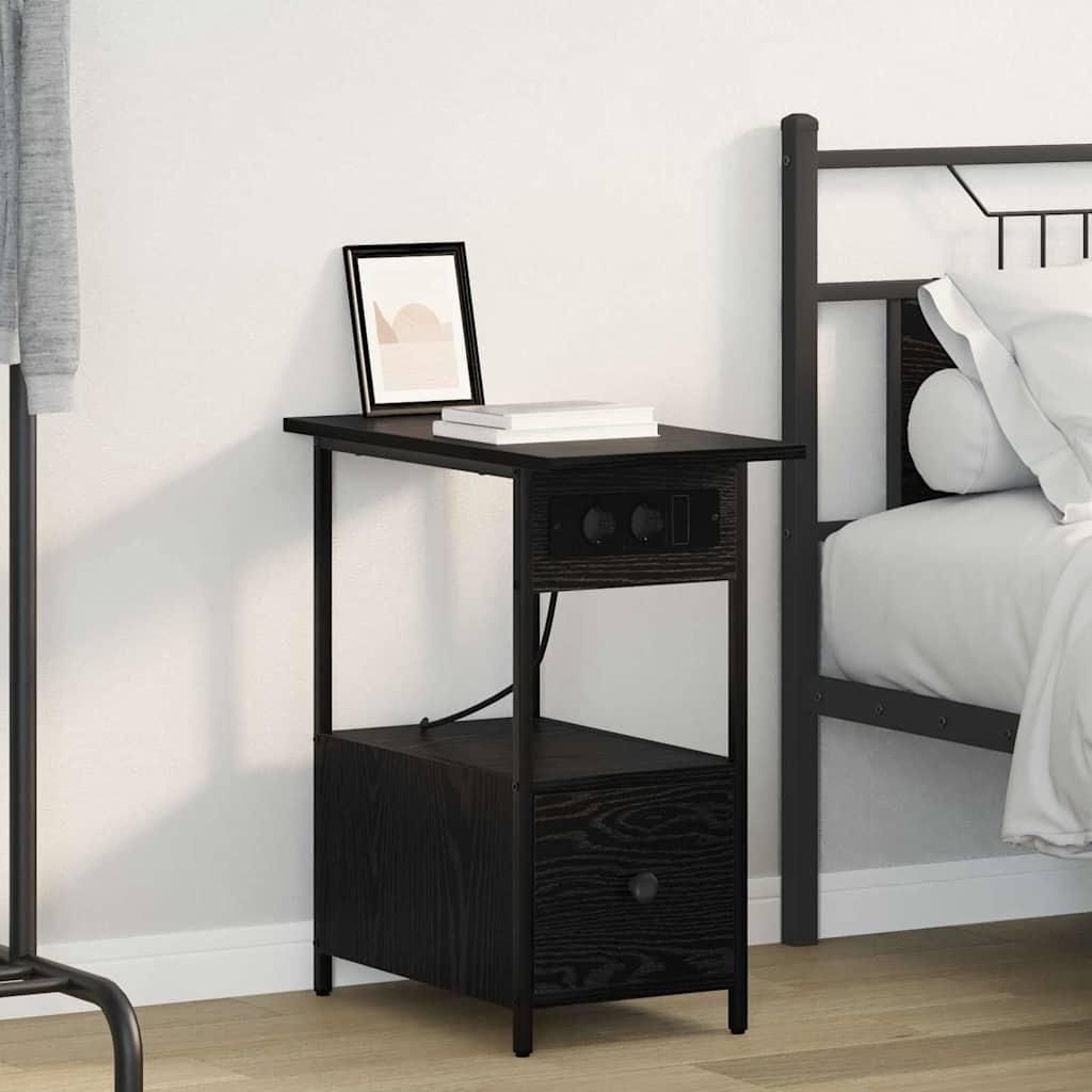 Maison Exclusive - Nachttisch Schwarz Eichen-Optik 60 x 30 x 61 cm Holzwerkstoff