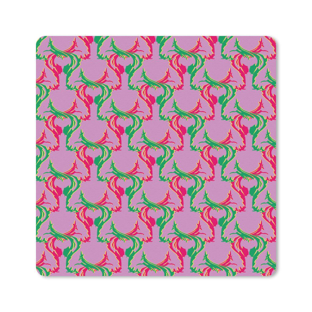 MuchoWow® Mauspad Mousepad Hirsche - Muster - Lila 20x20 cm Produktbild 