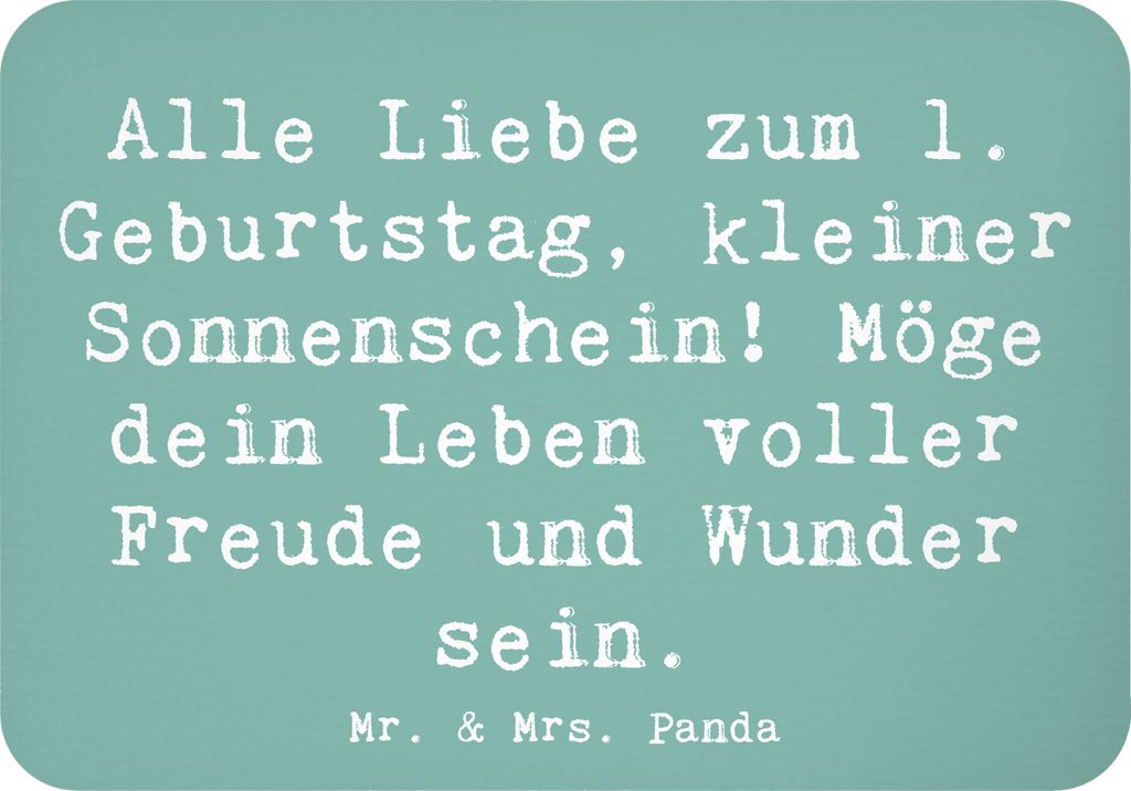 Mr. & Mrs. Panda magnet Spruch 1. Geburtstag Sonnenschein - Meeresbrise - Geschenk, Alle Liebe zum, Notizhalter, kleiner, zettelhalter, Babygeburts...