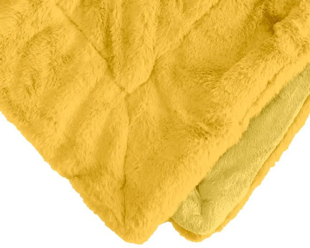Plaid jaune pour soirées cocooning 130x170cm MINNOR couverture douce