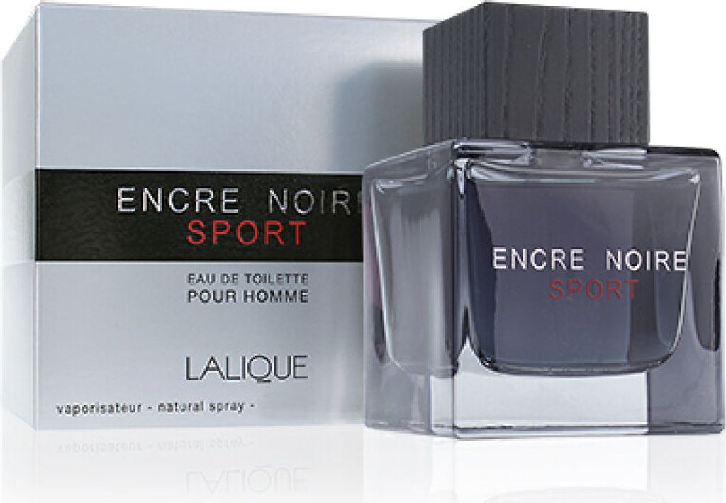 A product shot of a perfume bottle and its packaging.