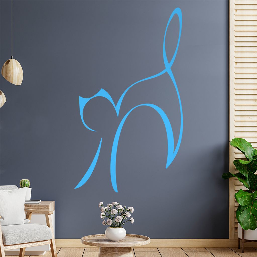 Katze Linien Wandtattoo in 6 Größen - Wandaufkleber Wall Sticker - Dekoration, Küche, Wohnzimmer, Schlafzimmer, Badezimmer