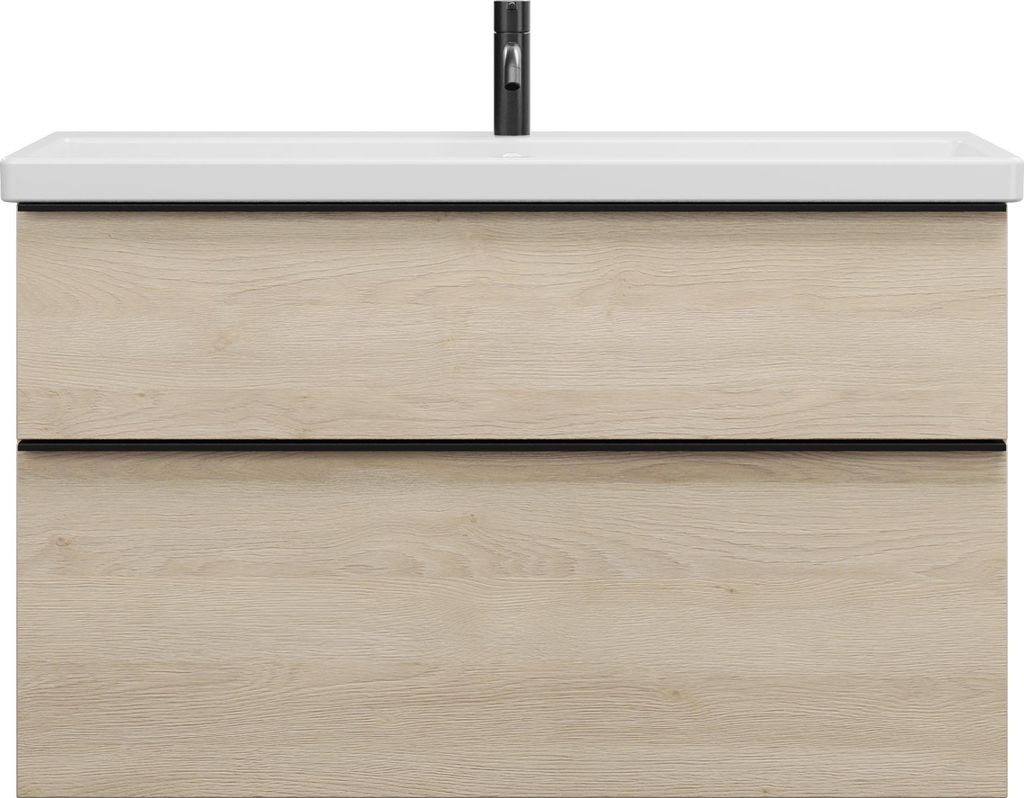 burgbad Eqio Keramik-Waschtisch inklusive Waschtischunterschrank, Breite 1030mm, SEYQ103F3180C0001G0252