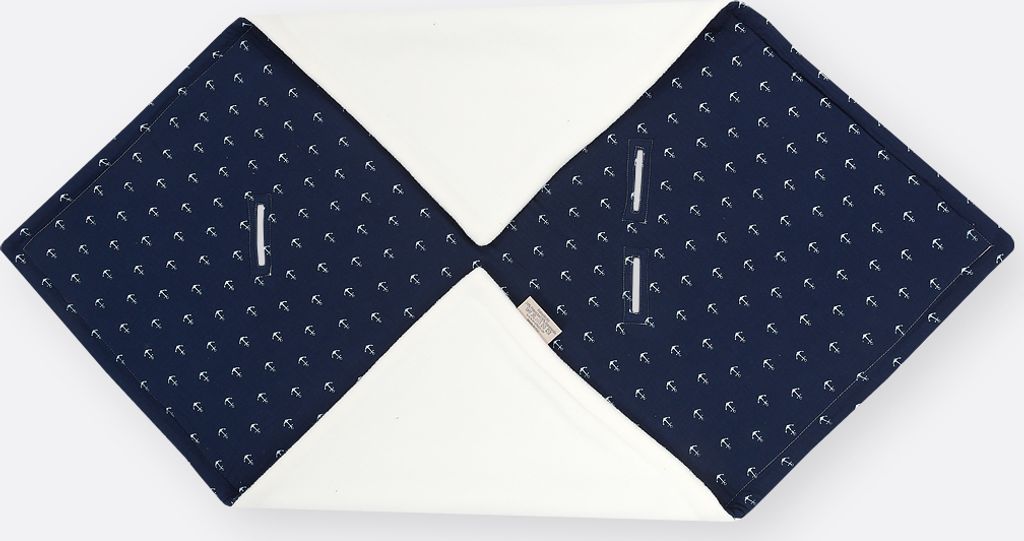 KraftKids Decke für Babyschale Winter Musselin dunkelblau Anker 100 cm x 100 cm