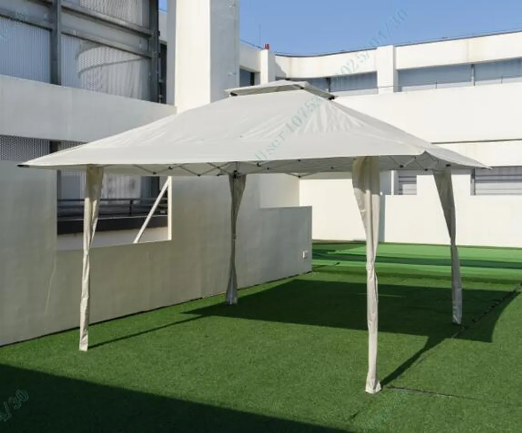 Tente de Fête Pliable 4x4m Imperméable Kaki pour Réception Extérieure