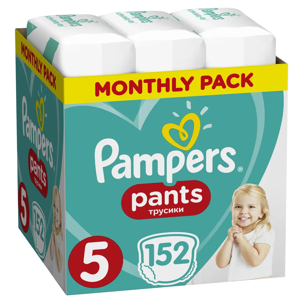 Pampers Pants Taille 5 Junior 152 Couches avec Protection 12 Heures