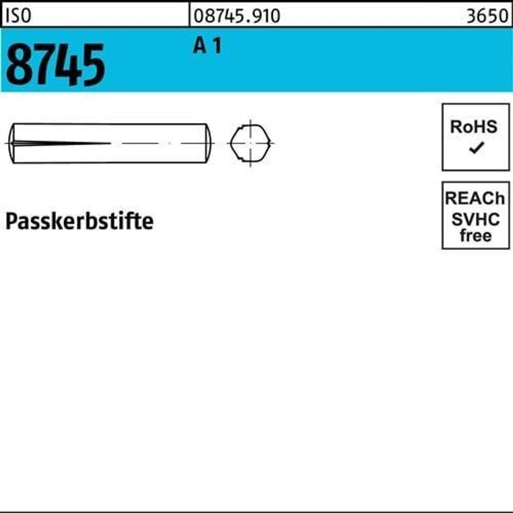 Reyher Paßkerbstifte ISO 8745 1.4305 8 x 60 A 1 (100 Stück)