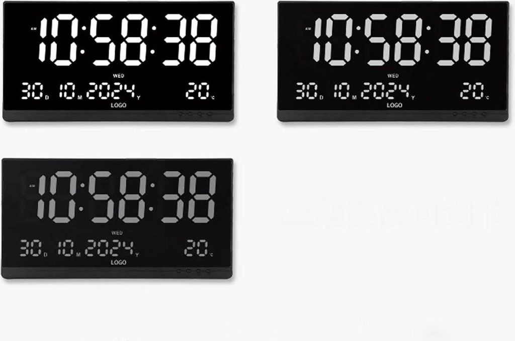 OKWISH Wanduhren Digitale mit Hintergrundbeleuchtung, Anzeige von Datum,Wochentag und Temperatur,modernes Design für Wohnzimmer,Büro oder Schlafz...