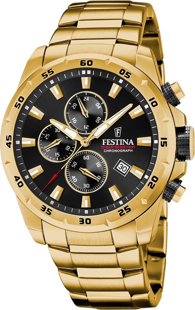 Festina Edelstahl Herren Uhr Armbanduhr gold Sport D2UF20541/4
