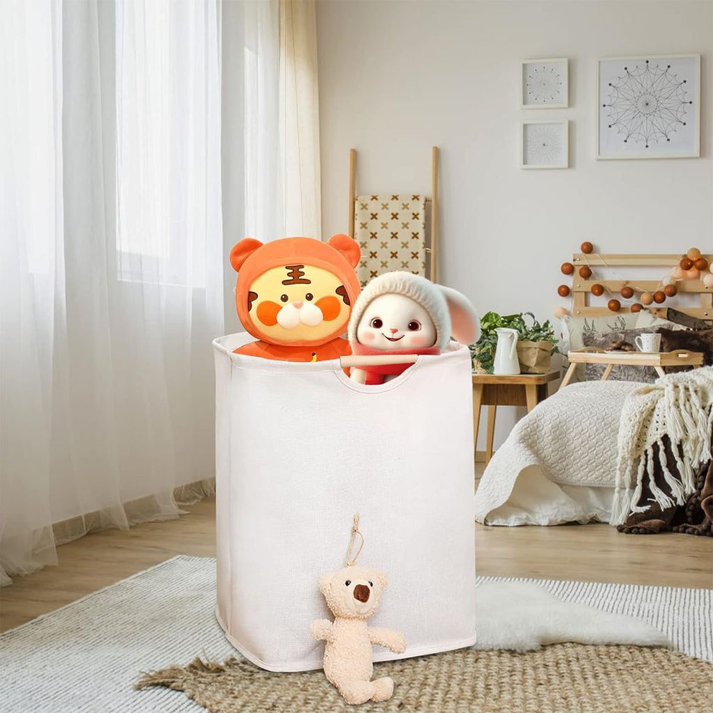 OKWISH Wäschekorb, Faltbarer Wäschesammler, Aufbewahrungskorb, Wäschesack 72L, 40 X 56 X 27 CM