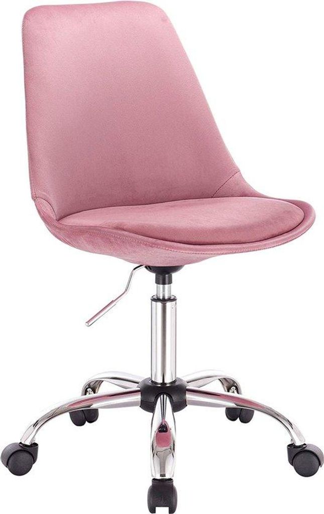 Happyment Ergonomischer Bürostuhl Zizi – Auf Rollen – Höhenverstellbar – Für Erwachsene – Rosa – Kunstleder