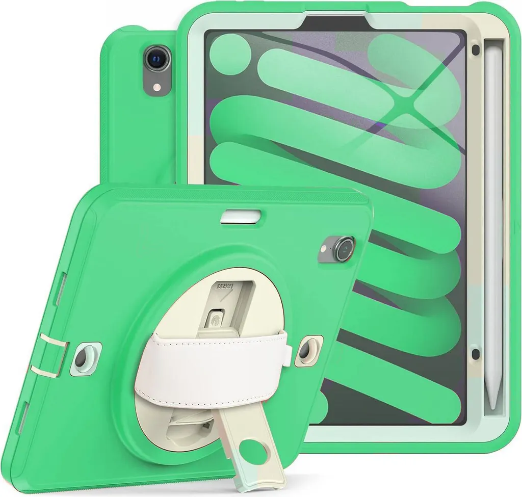 Custodia iPad Mini 6 Verde Militare - Protezione Outdoor con Tracolla