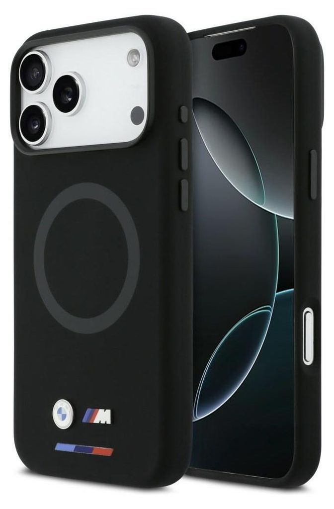 Custodia iPhone 17 Pro Max BMW MagSafe silicone nero logo Immagine del prodotto 
