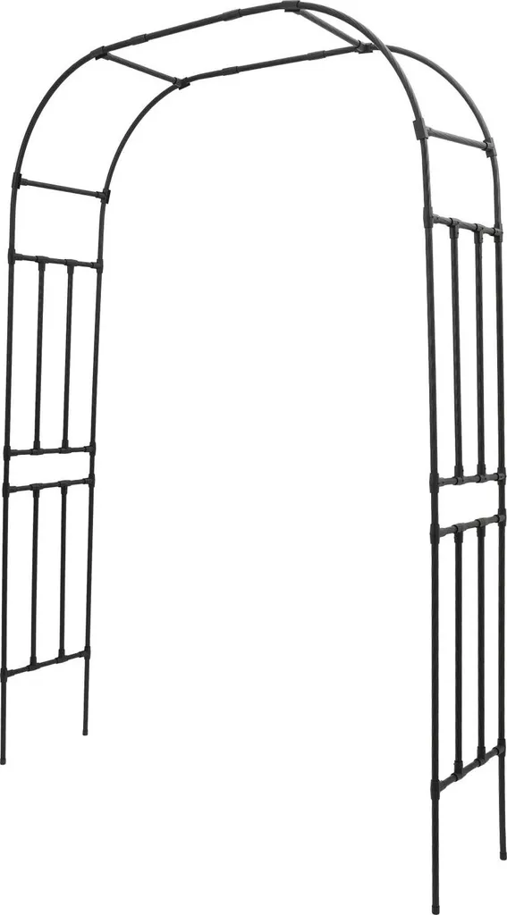 Arche de jardin métallique autoportante pour rosiers 240x150x40 cm noir