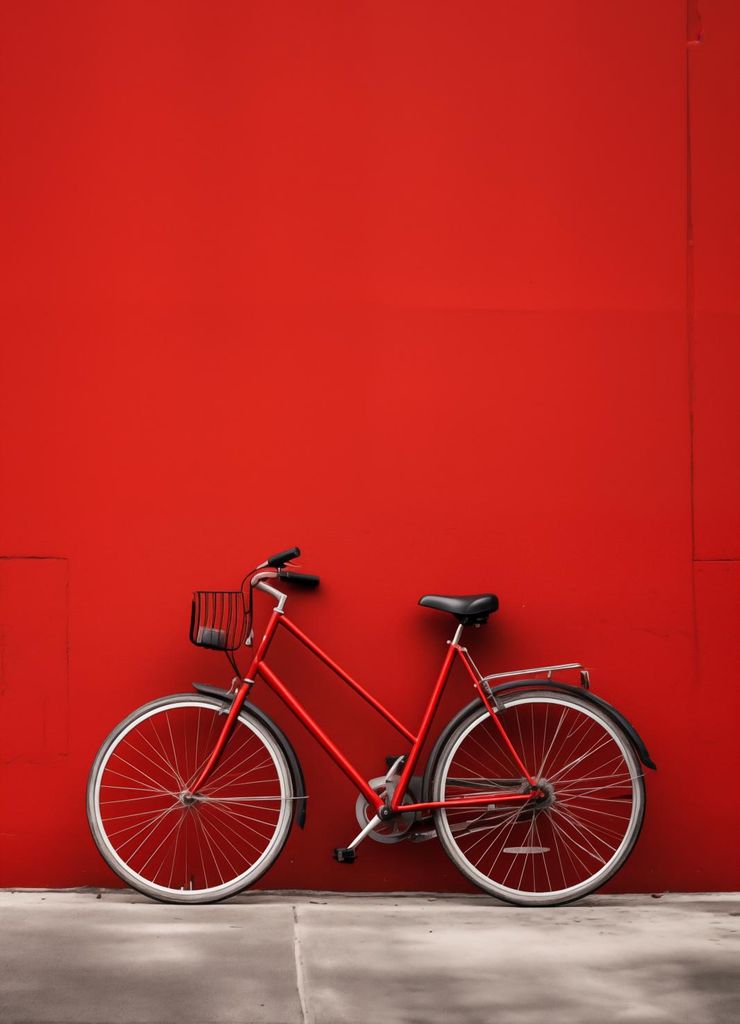 Plakat 13x18cm Rotes Fahrrad