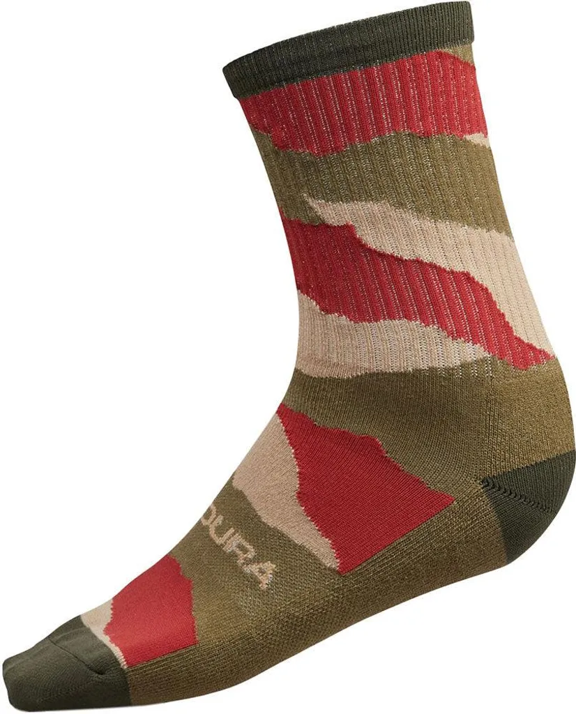 Chaussettes de sport Endura Peak vertes côtelées pour confort optimal