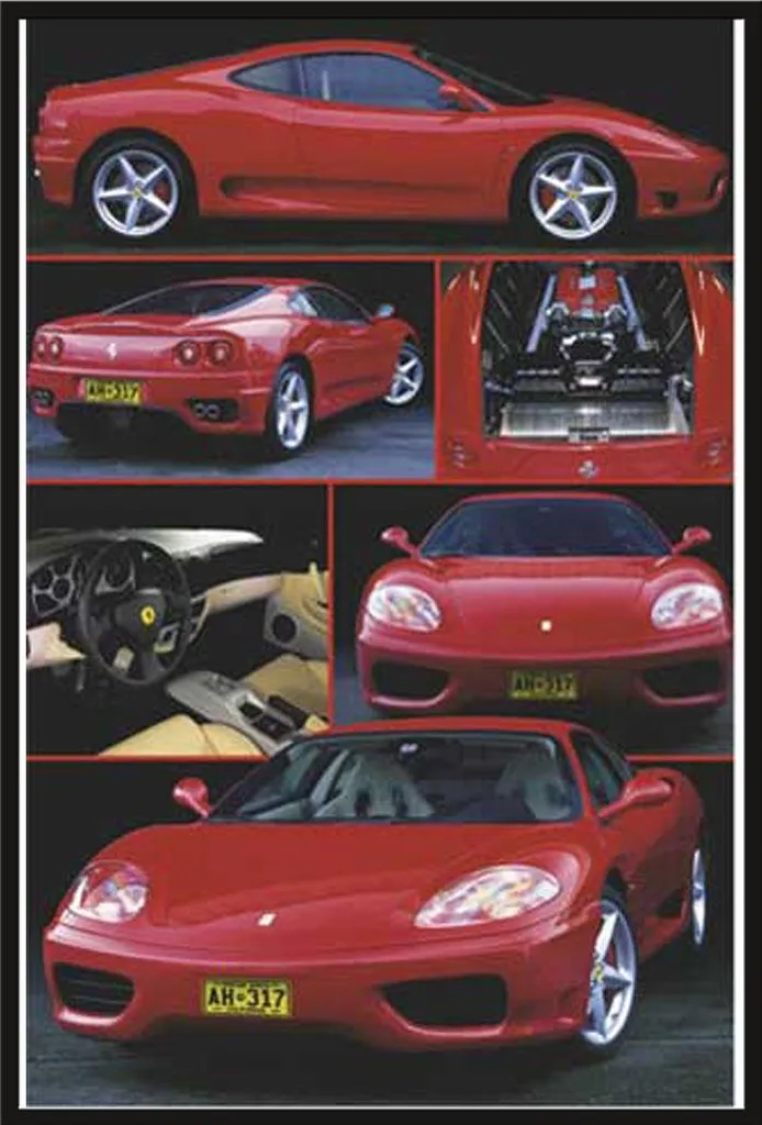 Quadro Ferrari 360 Modena 91.5x61 cm Cornice Nera Shinsuke e Acrilico